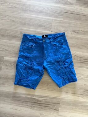 Jordan Craig Men's Distressed Blue Denim Shorts